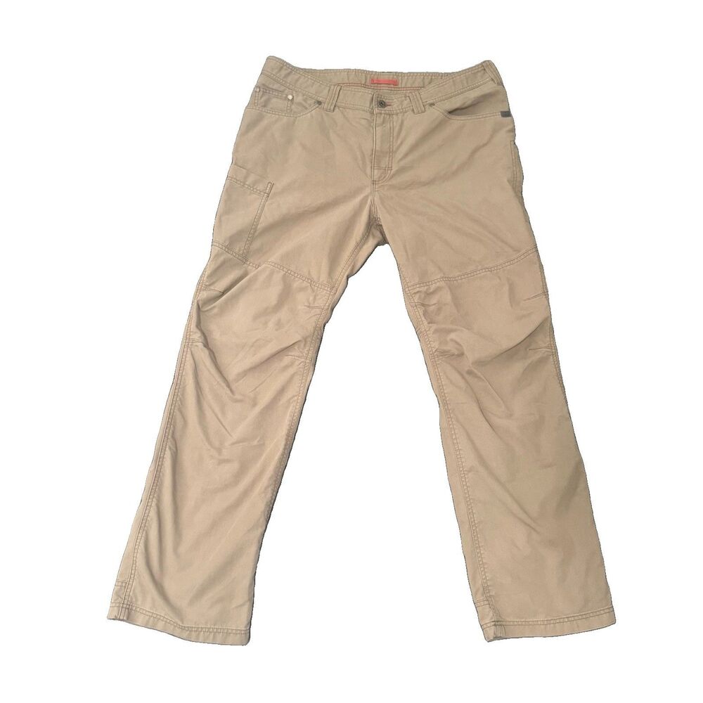 LL Bean Riverton Pants Men's 38X32 Tan Athletic Fit Straight Leg Hiking 288083